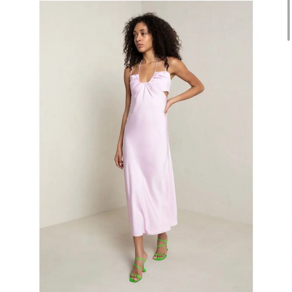 NWT ALC $495 Sienna Strappy Satin Slip Dress New!_4